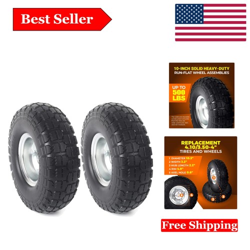 Inch flat free rubber tire - 10-inch,