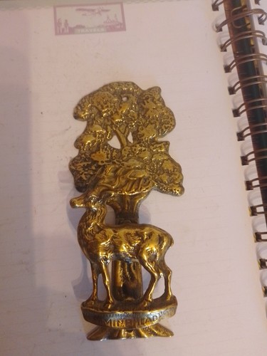 Vintage brass stag - stag, door