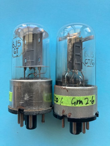 Two 6j5gt triode valves - two,