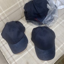 Job lot 10 x 6 Panel Baseball Cap Sandwich Peak  Navy cotton 100% suede peak NEW