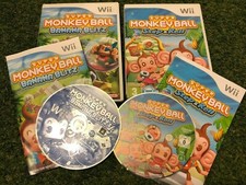 2 x PAL COMPLETE NINTENDO Wii GAMES SUPER MONKEY BALL BANANA BLITZ + STEP & ROLL
