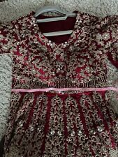 Monga’s Asian party /wedding lengha /red with gold embroidery /trail 