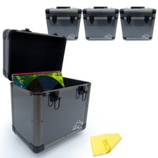 Gorilla 12" LP Vinyl Record Carry Case DJ Storage Box Carbon Holds 60 Records x4
