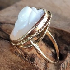 9ct Gold Cameo Ring With Rose