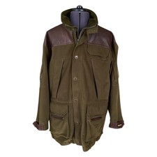 Harkila Gore-Tex Hunting Jacket Green Leather Trim Waterproof Windproof UK 46