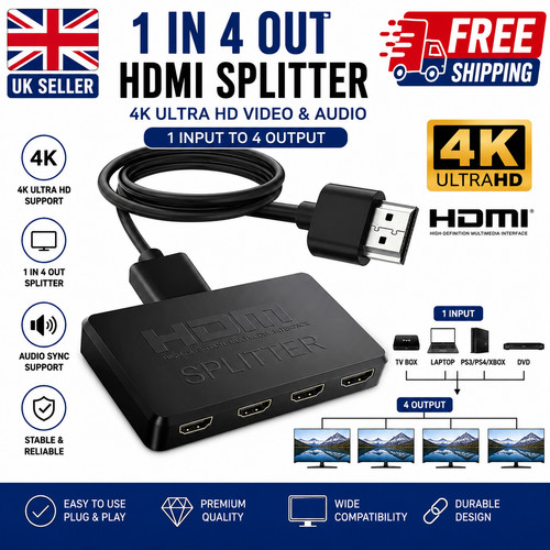 1x4 hdmi splitter - splitter, hd