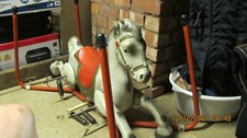 vintage metal rocking horse