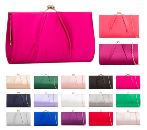 Ladies satin clutch - satin, kiss