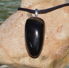 Jet Free Form Stone Pendant