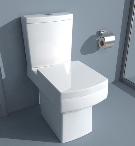 Square close coupled toilet - square,