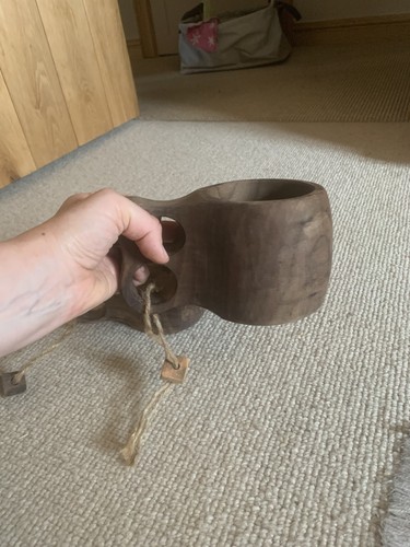 Hand carved walnut camping cup - walnut,