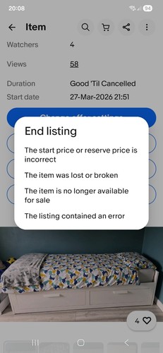 Sold single bed with - sold, **