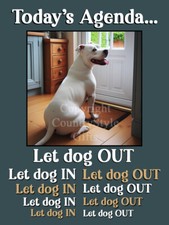 Staffy White Staffordshire Bull Terrier Dog Funny Flexible Fridge Magnet Gift