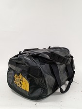 THE NORTH FACE Black Base Camp Duffel Travel Bag Large Yellow Logo  - PRE-OWNED