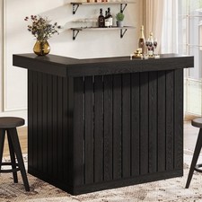 Black L-Shaped Home Bar Unit