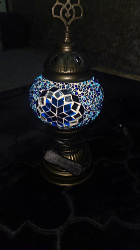 Blue vintage mosaic glass - blue,