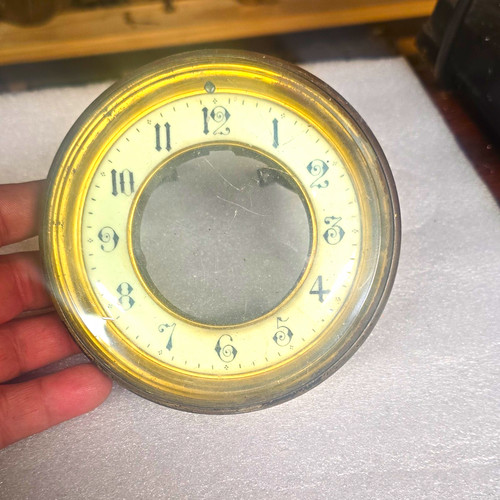 Antique french round brass - round, &