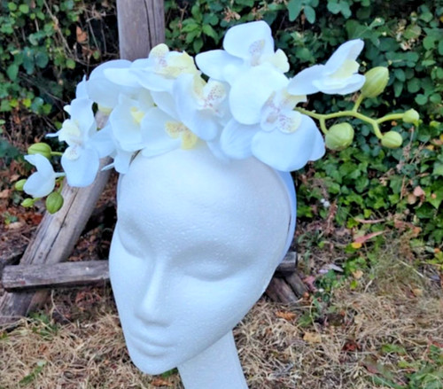 Handmade white orchids - handmade,