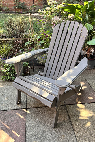 Grey wooden folding adirondack - wooden,