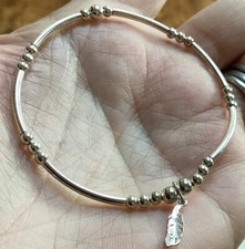 Walker & Hall Box & Silver Native American Feather Bracelet 925 RJ Stretchable.