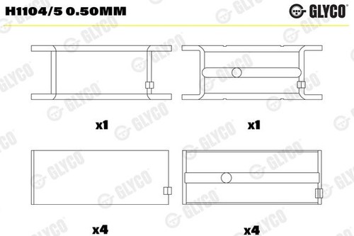 Crankshaft bearing h1104 - crankshaft, h1104/5
