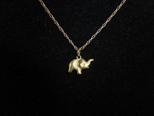 Yellow Rolled Gold Elephant Pendant Necklace Unboxed