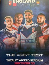 ENGLAND V TONGA  RUGBY LEAGUE PROGRAMME FIRST TEST - 22/10/2023 NEW /UNREAD