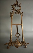 large Antique Brass Easel/Picture Stand  Freestanding Rococo Style 53 cm. Tall