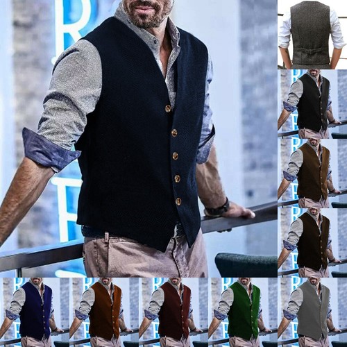 Navy mens tweed waistcoats - tweed,