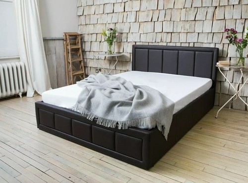 Storage leather bed ottoman - leather,