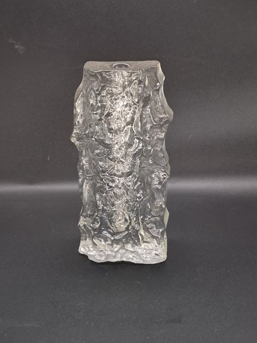 Glass single stem vase bark - single,
