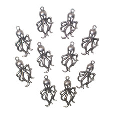 10 Octopus Charms Antique