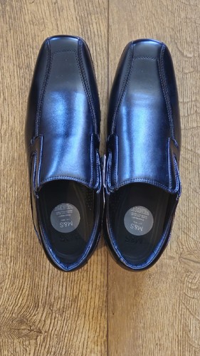 Men black patent - m&s,