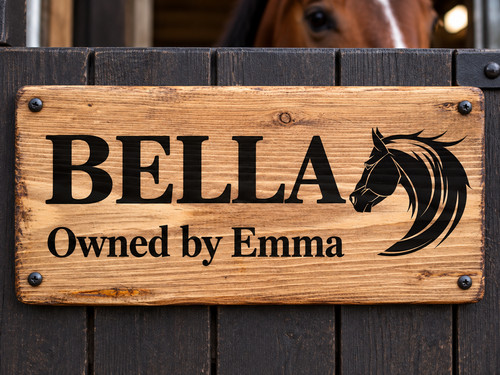 Horse name plate stable - name, door