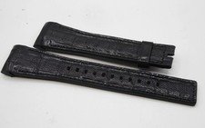 Zenith Defy OEM  Black Crocodile Leather Replacement Strap Band  21mm