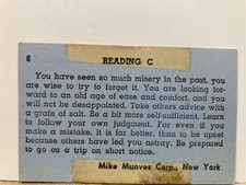 1960's 1970's Fortune Teller Machine Card Reading C 6 Scale Munves Corp NY Vtg