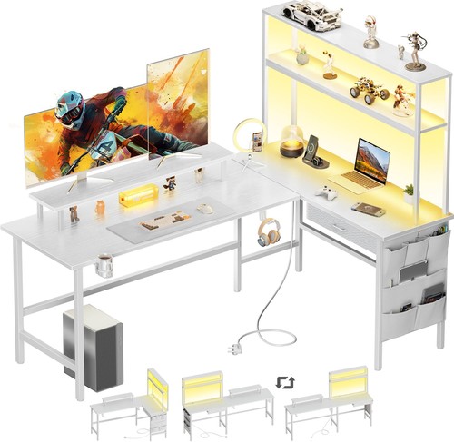 Shaped gaming desk with - gaming,