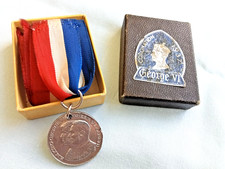 George V1 & Elizabeth 1937 Coronation Medal, Ribbon, Original Box