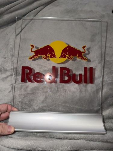 Illuminating red bull sign - illuminating,