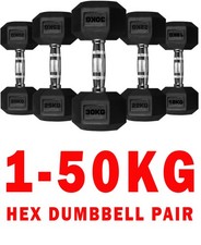 Hex Metal Dumbbells Rubber