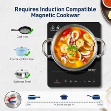 IsEasy Induction Hob Portable Digital Single Hot Plate Electric Touch Control UK