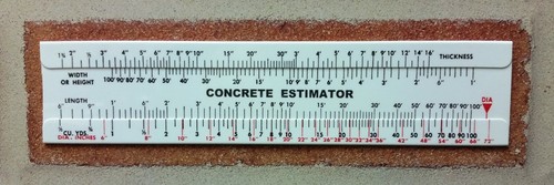 Concrete slide rule - slide, 100