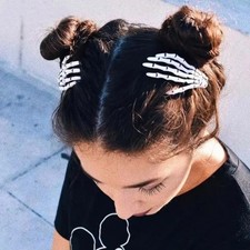 ?Halloween Hair Claw Clip Hand Bone Ghost Skeleton Gothic Hair Clips Hairpin X1
