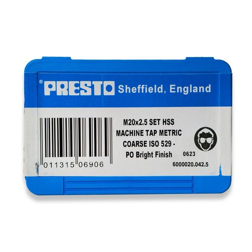 Presto metric taps - m20, 2.5mm