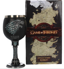 Game Of Thrones Winter Is Coming Goblet Gothic Hand painted Goblet House Stark