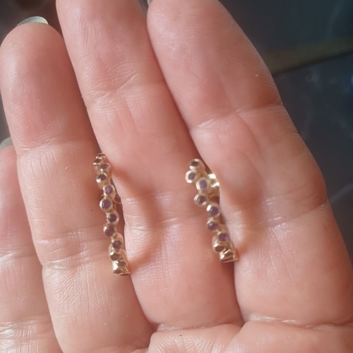 9ct yellow gold amethyst - gold, stud