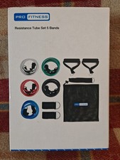 Gym Resistance Tube Set Pro Fitness Exercise 5 Bands With Carry Bag 