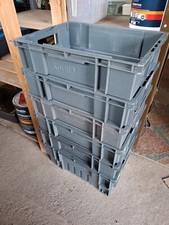 Ex Royal Mail Heavy Duty Plastic Stacking Storage Crates X5 - Stackable Nestable