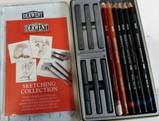 Derwent Sketching Collection 12 Tin Pack of Mix Pencils Lightly Use for Artists