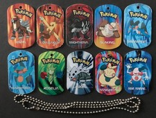 10 X Pokemon Metal Tags Tag